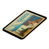 ギリシャSantoriniのヴィンテージ旅行 マグネット (左側)