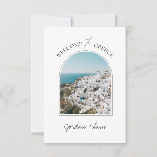 ギリシャSantoriniノートカードへようこそ サンキューカード (正面)