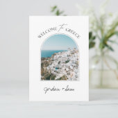 ギリシャSantoriniノートカードへようこそ サンキューカード (スタンド正面)