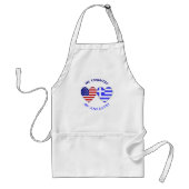 ギリシャUSAフラグハートマイカントリー私の祖先 スタンダードエプロン (正面)