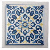 ギリシ伝統的ア伝統的ブルーアート1 タイル (正面)