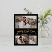 ギリススカイFOILハッピーニューイヤー葉書 箔シーズンポストカード (立ち正面)