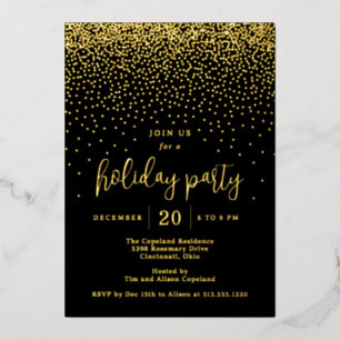 ギリスニングドットフォイルホリデーパーティー招待状 箔シーズンカード