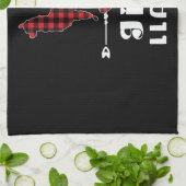 ギリラマのクリスマスパジャマレッドプリドバッファローギフト キッチンタオル (折り畳み)