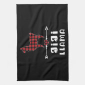 ギリラマのクリスマスパジャマレッドプリドバッファローギフト キッチンタオル (縦)