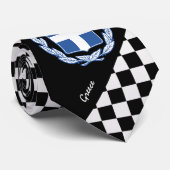 ギリ市松模様にシア国旗のファッション ネクタイ (ロール)