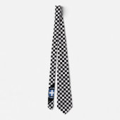 ギリ市松模様にシア国旗のファッション ネクタイ (裏面)