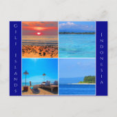 ギリ諸島インドネシアコラージュポストカード ポストカード (正面)