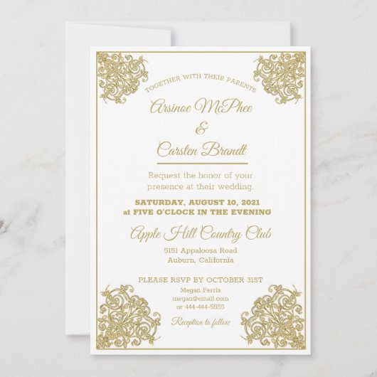 ギルエレガントド結婚ス 招待状 (正面)