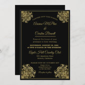 ギルエレガントド結婚式招待状 招待状 (正面/裏面)