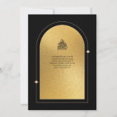 ギルディドニカ結婚式招待状シックイスラム金ゴールド 招待状 (裏面)