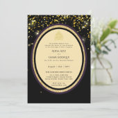 ギルディドニカ結婚式招待状シックイスラム金ゴールド 招待状 (スタンド正面)