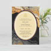 ギルディドニカ結婚式招待状シックイスラム金ゴールド 招待状 (スタンド正面)