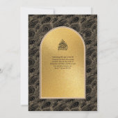 ギルディドニカ結婚式招待状シックイスラム金ゴールド 招待状 (裏面)