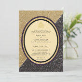ギルディドニカ結婚式招待状シックイスラム金ゴールド 招待状 (スタンド正面)
