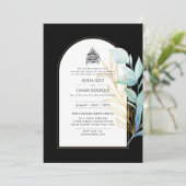 ギルディドニカ結婚式招待状シックイスラム金ゴールド 招待状 (スタンド正面)