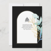 ギルディドニカ結婚式招待状シックイスラム金ゴールド 招待状 (裏面)