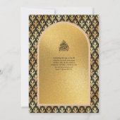 ギルディドニカ結婚式招待状シックイスラム金ゴールド 招待状 (裏面)