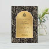 ギルディドニカ結婚式招待状シックイスラム金ゴールド 招待状 (スタンド正面)