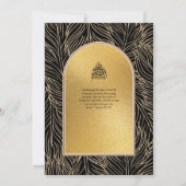 ギルディドニカ結婚式招待状シックイスラム金ゴールド 招待状 (裏面)