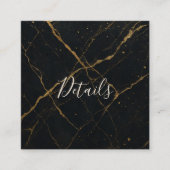 ギルデッドミッドナイトマーブルブラック&金ゴールド結婚ズ スクエア名刺 (正面)