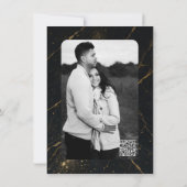 ギルデッドミッドナイトマーブルブラック&金ゴールド結婚ズ 招待状 (裏面)