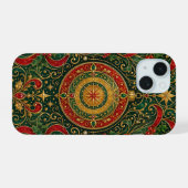 ギルデッド・ユールタイド・コンパス iPhone 15ケース (裏面横)