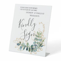 ギルデードユーカリ結婚プツサインのゲストブック