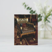 ギルトの詳細付き彫刻肘掛け椅子 ポストカード (スタンド正面)