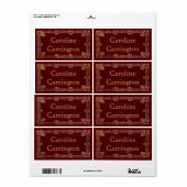 ギルトレザーパーソナル蔵書票シール ラベル (フルシート)