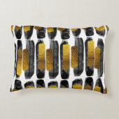 ギルドな芸術性：ブラック&金ゴールド抽象芸術 アクセントクッション (裏面)