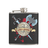 ギルドのリーダーの入れ墨-剣、斧および盾 フラスク (正面)