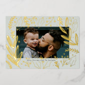 ギルドの葉の写真 ゴールドホイルのホリデーカード 箔シーズンカード (正面)