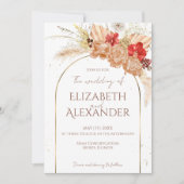 ギルドウォーターカラーボホフローラ | Terracotta結婚の 招待状 (正面)