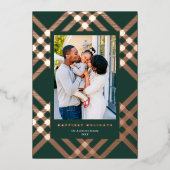 ギルドエレガントタータンチェッククリスマスフォト 箔シーズンカード (正面)