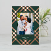 ギルドエレガントタータンチェッククリスマスフォト 箔シーズンカード (立ち正面)