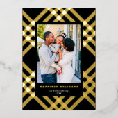 ギルドエレガントタータンチェッククリスマスフォト 箔シーズンカード (正面)