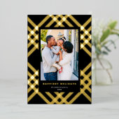 ギルドエレガントタータンチェッククリスマスフォト 箔シーズンカード (立ち正面)