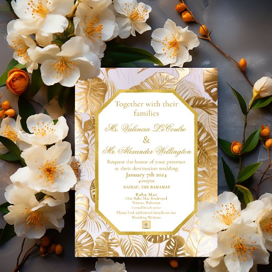 ギルドエレガント金ゴールドモンスターラデスティネーションウェディング 招待状