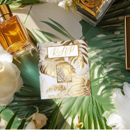 ギルドエレガント金ゴールドモンステ結婚ラのQRコードRSVP エンクロージャーカード