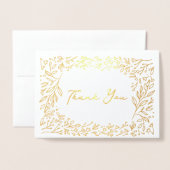 ギルドガーデンブライダルシャワーありがとう金ゴールド 箔カード (封筒付き正面)