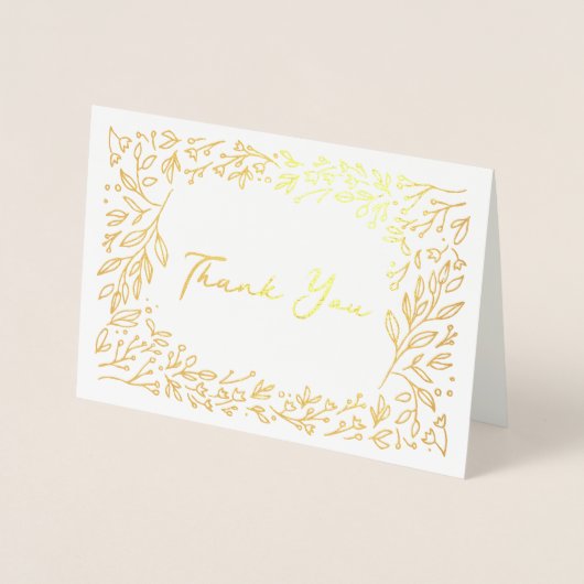 ギルドガーデンブライダルシャワーありがとう金ゴールド 箔カード (正面)