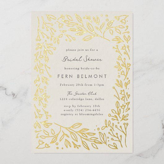 ギルドガーデンブライダルシャワーゴールドフォイル招待状 箔招待状 (正面)