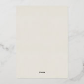 ギルドガーデンブライダルシャワーゴールドフォイル招待状 箔招待状 (裏面)