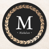 ギルドガーランドモノグラムのカクテル ラウンドペーパーコースター (正面)