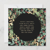 ギルドグリーナリーブラック |リースとフォトクリスマス シーズンカード (裏面)