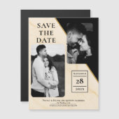 ギルドジオメトリラックアイボリー&金ゴールド大理石救日付 (正面/裏面)