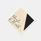 ギルドジオメトリラックスアイボリー&金ゴールドマーブル結婚ズ スタンダードカクテルナプキン (角)