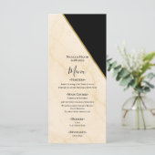 ギルドジオメトリラックスアイボリー&金ゴールドマーブル結婚ズ メニュー (スタンド正面)