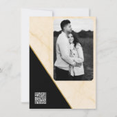 ギルドジオメトリラックスアイボリー&金ゴールドマーブル結婚ズ 招待状 (裏面)